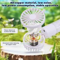Ventilador de Mano, 4000mAh Type-C Recargable Ventilador Pequeño, 4 Velocidades With 20ml de Agua de Enfriamiento en Spray PARA EL Hogar Oficina Viajes at Aire Libre y Camping (Blanco) - details 1