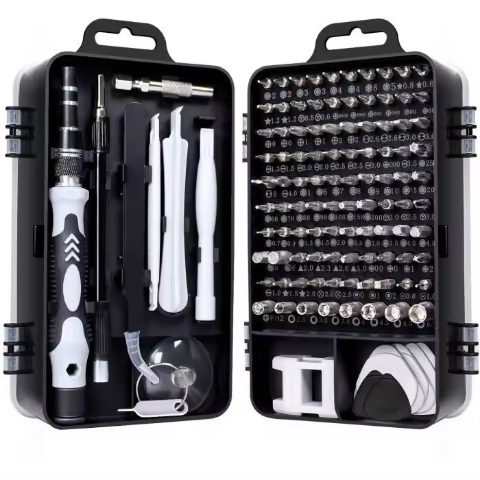 Juego de destornilladores de precisión mini 115 en 1, caja pequeña, destornillador Torx, desmontaje de computadora portátil para MacBook, iPhone - 1