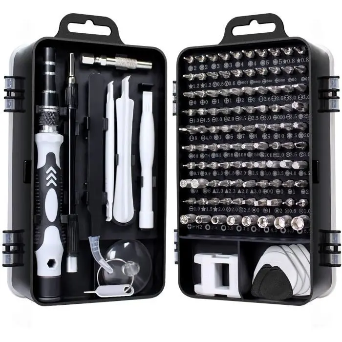 Juego de destornilladores de precisión mini 115 en 1, caja pequeña, destornillador Torx, desmontaje de computadora portátil para MacBook, iPhone - 1