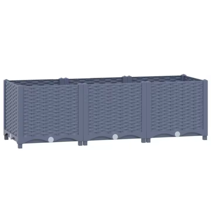 vidaXL Arriate 120x40x38 cm polipropileno Color Gris oscuro,  Marrón,  Negro y mas - 1