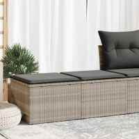 vidaXL Set sofás jardín y cojines 2 pzas ratán sintético acacia beige en color beige y gris/Gris claro/Negro y crema y más | acolchados duraderos para sofás de jardín terraza exterior - details 1