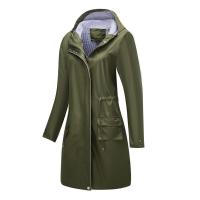 Abrigo De Trench Para Mujer Con Capucha Y Mangas Largas De Color Sólido Estilo Británico Elegante Con Rayas Y Chaqueta Recta Impermeable Para Todas Las Estaciones - details 24