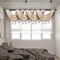 Valance De Estilo Europeo Sólido De Terciopelo Con Borlas Para Decoración De Ventanas Puertas Y Habitaciones Material De Poliéster 1 Pieza - details 4