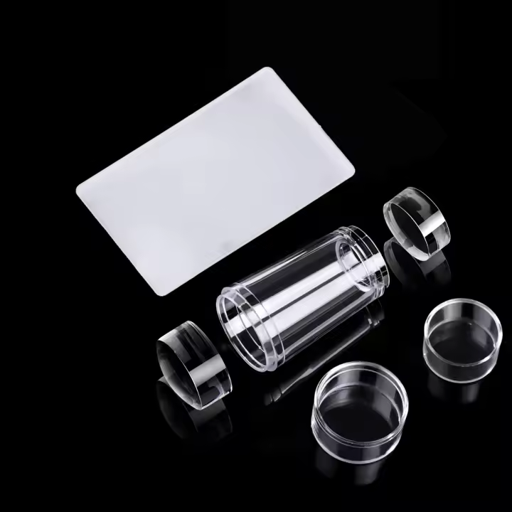 Kit De Estampado De Uñas LULAA Con Doble Cabeza Y Desbasteador Herramientas De Manicura Accesorios Para Uñas Silicona Transparente - 1