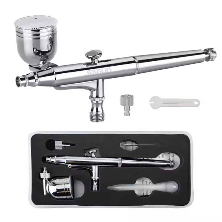 Kit De Aerógrafo Dual Acción 0.3mm Con Vaso Lateral Y Tornillo De Solución Rápida SD-132 Para Arte Y Pasatiempos Pintura Con Gun De Pulverización - 1