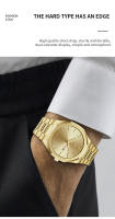 Reloj De Cuarzo Para Hombre En Acero Inoxidable Azul Y Oro Estilo Deportivo Y De Negocios Calendario Doble Resistente Al Choque Y Agua Con Cierre De Plegar - details 3