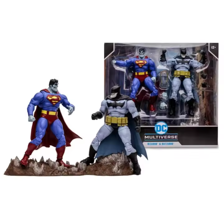 Mcfarlane Toys - Figuras Mcfarlane DC Multiverse Bizarro & Batzarro - Pack de 2 - Damian Wayne Robin - 17 Cm - 1