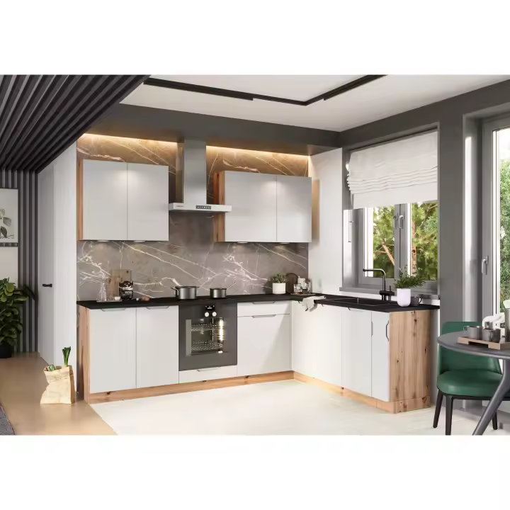 Muebles Cocina completa en L 200 260 cms color Gris Claro mate ref-43a - 1