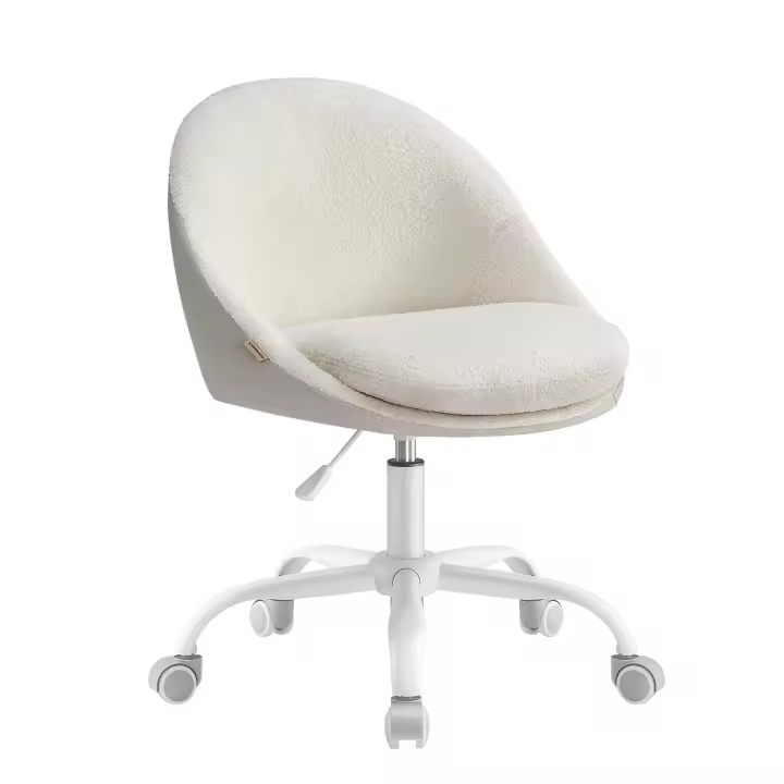 Silla de oficina en casa acolchada con espuma, giratoria, para escritorio, con altura ajustable, ideal para estudio - 1