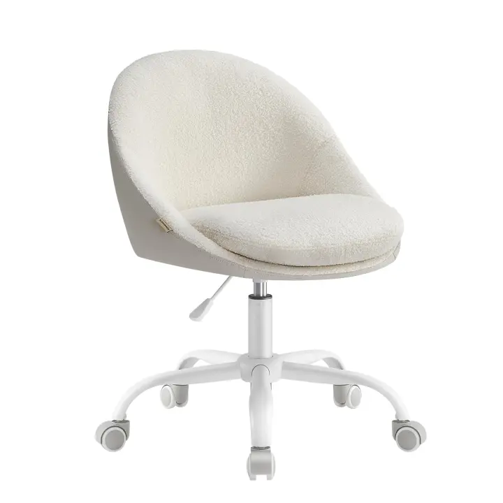 Silla de oficina en casa acolchada con espuma, giratoria, para escritorio, con altura ajustable, ideal para estudio - 1