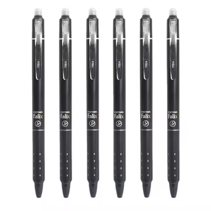 Juego De Bolígrafos Gel Retráctiles Con Recambios 0.5mm Punta Bola Tinta Negra Azul Borrable Con Eraser Integrado Suministros De Oficina Examens Stationery - 1