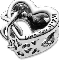 PANDORA Dijes con forma de corazón y símbolo de infinito con inscripción Love You Mum - details 2