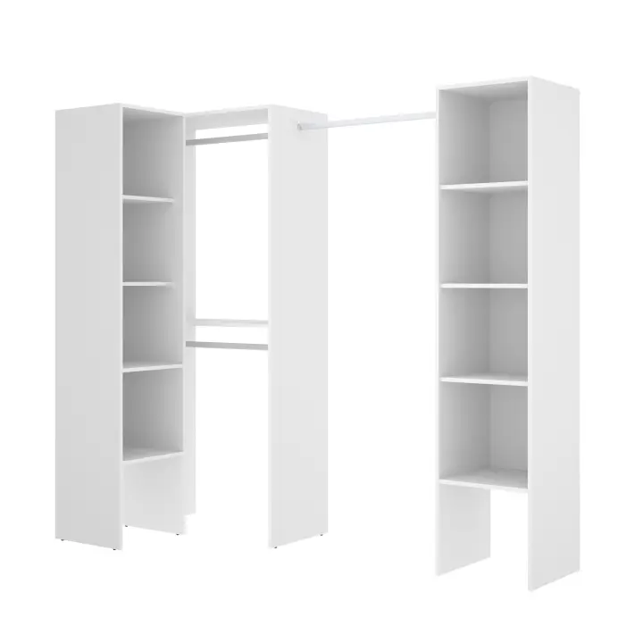 Armario Vestidor Rincón 3 Suit Blanco - Gran Capacidad 185,5x226x79,4 cm Armario para dormitorio - Fabricado en España - Melamina Alta calidad - Somnia Descanso - 1