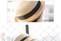 Sombrero De Paja Para Mujer Protección Solar Verano Estilo Casual Con Borde Volcado Adecuado Para Estudiantes Y Viajes - details 2