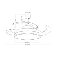 Ventilador de Techo con Luz EDM 33831 Ross Blanco 36 W 4100 LM - Marca: EDM Product - EAN: 8425998338317 - details 1