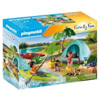 PLAYMOBIL (71425) camping con hoguera, acampada, piragüismo y fogata en la naturaleza, Family Fun - details 0