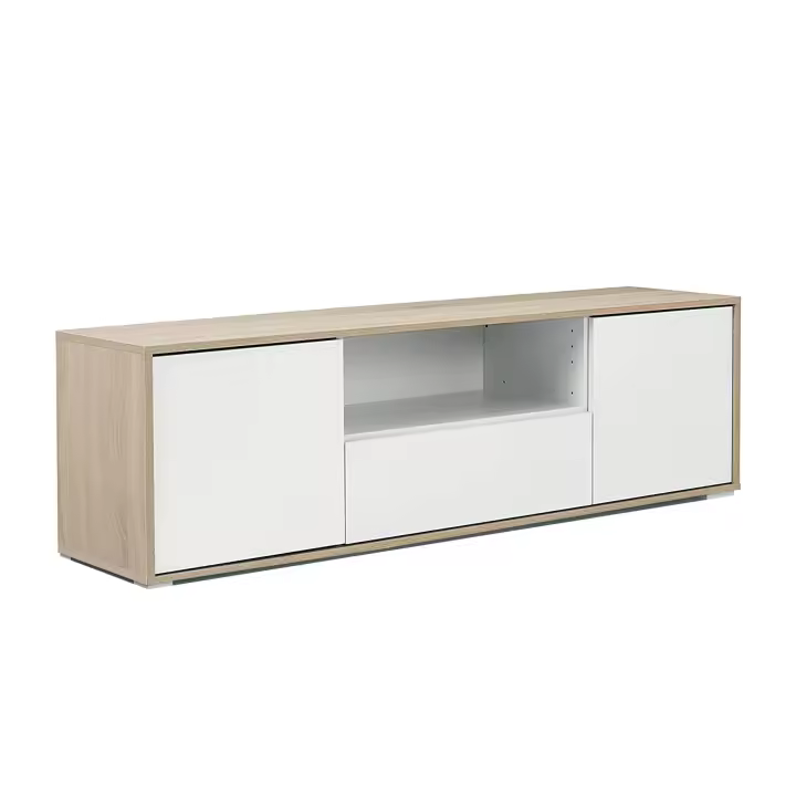 Venprodin - Mesa Tv Urban - 2 Puertas 1 Cajon 44X143X35Cm - Cambrian-Blanco - 1