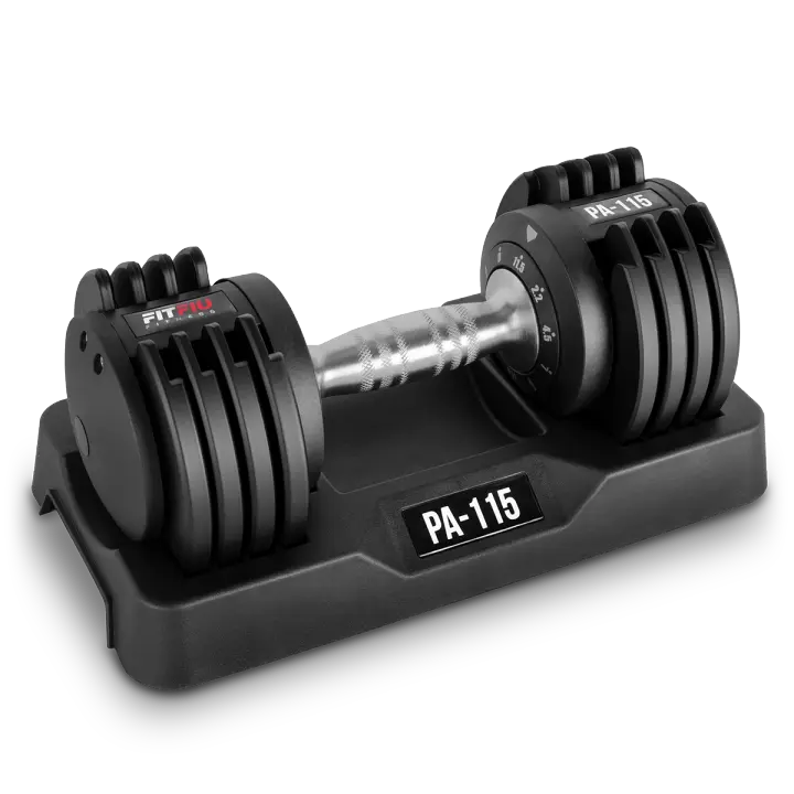 FITFIU Fitness PA-115 - Mancuerna ajustable de 2,2kg hasta 11,5kg para entrenamientos musculación indoor, pesa regulable hasta 11,5kg - 1