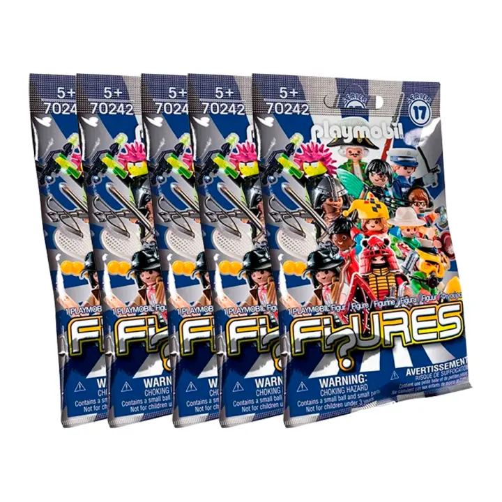 PLAYMOBIL SOBRES SORPRESA - PACK DE 5 SOBRES DE LA SERIE 17 DE CHICOS, 70242, TIENDA CON LICENCIA OFICIAL - 1