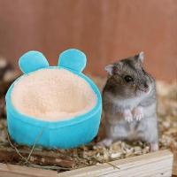 Hamster Mini Bed, Warm Small Pets Animals House Bedding, Cozy Nest Cage Accessories, Lightweight Cotton Sofa for Dwarf Hamster (Blue) - details 3
