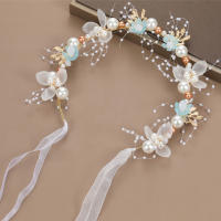 Diadema De Boda Romántica Con Flores Y Perlas Artificiales Adorno Para Cumpleaños Y Fiestas De Princesa Hecho De Metal - details 3