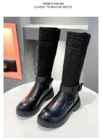 Botas Largas Para Mujer Nuevas De Lana Elásticas Botas Retro Con Suela Gruesa Botas De Rodilla Elegantes Zapatos Para Mujer - details 11