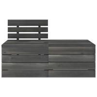 vidaXL Muebles de jardín de palets 2 piezas madera de pino gris oscuro - details 1