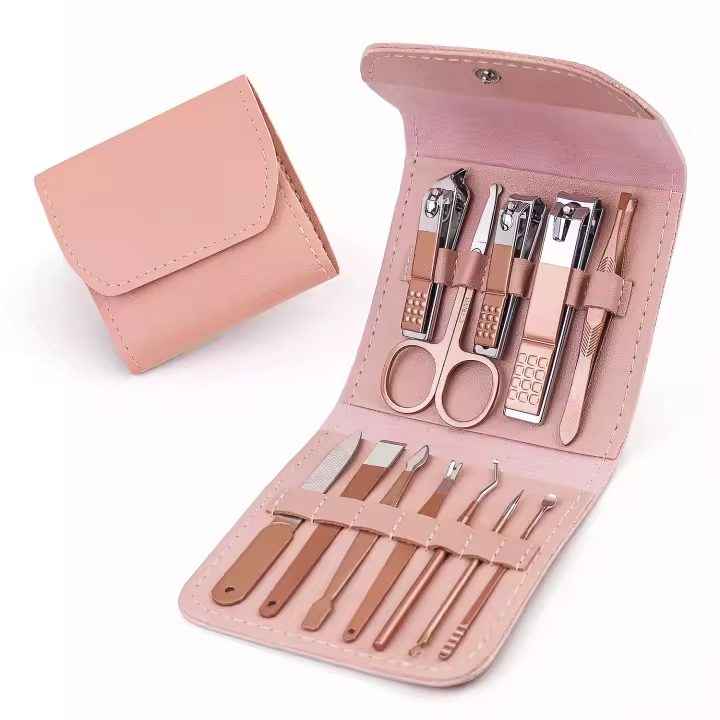 Set de manicura y pedicura, cortaúñas, Kit profesional 12 en 1 Para uñas de los pies y Las Manos-Rose Gold - 1