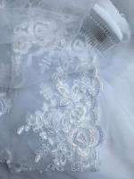 Velo De Novia De Encaje Blanco/Ivory Para Mujer Un Solo Capa 3 Metros Vuelo Largo Estilo Catedral Accesorios De Boda - details 7