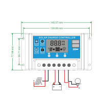 Controlador De Carga Solar 100A Con Pantalla LCD Regulador De Batería Para Panel Solar 12V/24V Ajustable Con Puerto USB - details 2
