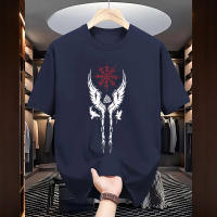 Camiseta De Algodón Puro Para Hombre Estilo Urbano Casual Con Impresión De Raven Vikinga Antigua Camiseta De Manga Corta O-neck Para Uso Diario Primavera Y Verano - details 5