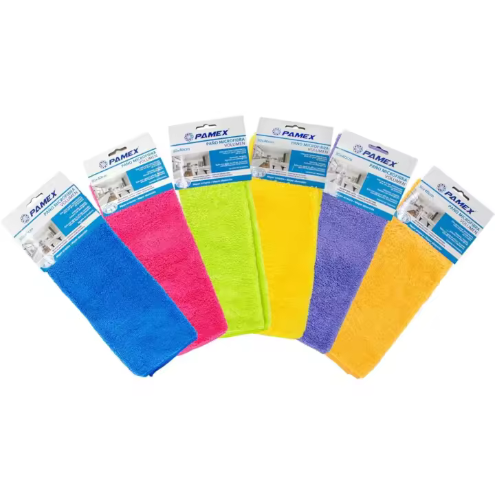CasaSofia- PAMEX Paño Microfibra Especial Volumen 30x40-12 Unidades (6 colores x2) - 1