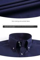 Camisa De Encaje Para Hombre Talla Grande Moda Casual Negra Roja Azul Marfil Estilo Ingles Slim Fit Con Rayas Para Trabajo Y Social - details 4