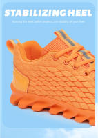 Zapatos De Correr Para Hombre En Color Naranja Zapatos Deportivos Casuales Transpirables Ligeros Antideslizantes Para Exterior Y Maratón - details 4