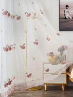 Cortinas De Tela De Pato Bordada 1PC Para Sala De Estar Y Dormitorio Estilo Europeo Y Americano Material Algodón 100% - details 4