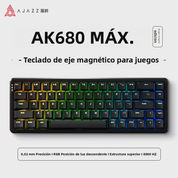 Teclado De Juego RGB AIAZZ AK680 Max Con Switch Magnético Y Tasa De Encadenamiento De 8k RT0.01 TOP Structure Hot Swappable 104 Teclas Para Desktop Y Laptop - 1