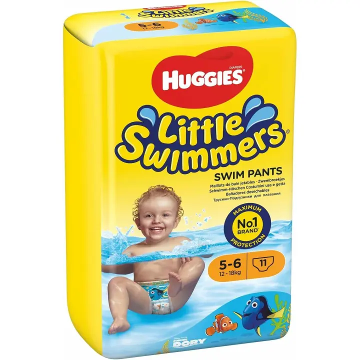 Huggies Little Swimmers pañales de natación, tamaño 2/3, (2x 12 pañales)3/4 (2x 12 pañales)5/6 (2x 11 pañales) - 1