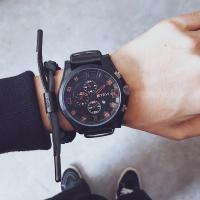 Reloj Retro Para Hombre De Lujo Con Correa De Cuero PU Reloj De Pulsera Militar Táctico De Gran Dial Calendario Completo Movimiento De Cuarzo - details 12