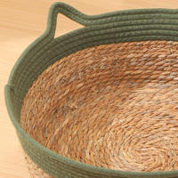 Nueva Cama Para Gato Redonda Tejida a Mano Con Vínculo Verano Cesta Fría Para Gato Ropa De Algodón Cesta De Perca Para Mascotas Suministros - details 4