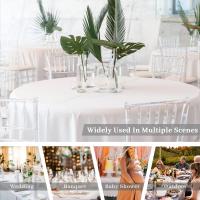 Mantel De Seda Redonda Blanco Superficie Brillante Y Suave Para Bodas Fiestas Restaurante Banquete Decoraciones Tamaño Estándar - details 10