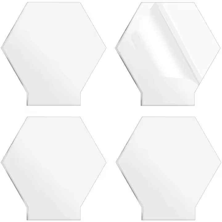 4 Pcs Hojas De Acrílico Transparentes Diferentes Redondas Cuadradas Corazón Pentágonas Panel Grueso 3.8 Mm Para DIY Display - 1