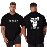 Camiseta De Fitness Para Hombre Camiseta Deportiva Suelta Con Mangas Cortas Para Gimnasio Ropa De Correr Camiseta De Bodybuilding - details 5