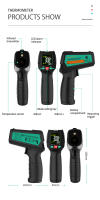 Termómetro Infrarrojo Digital No Contacto Precisión Alta Emissivity Ajustable -50~580C Medidor De Temperatura Industrial - details 26