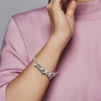 PANDORA Pulsera de plata esterlina en T de anudado, 6.3 pulgadas, con caja de regalo, No es una piedra preciosa - details 2