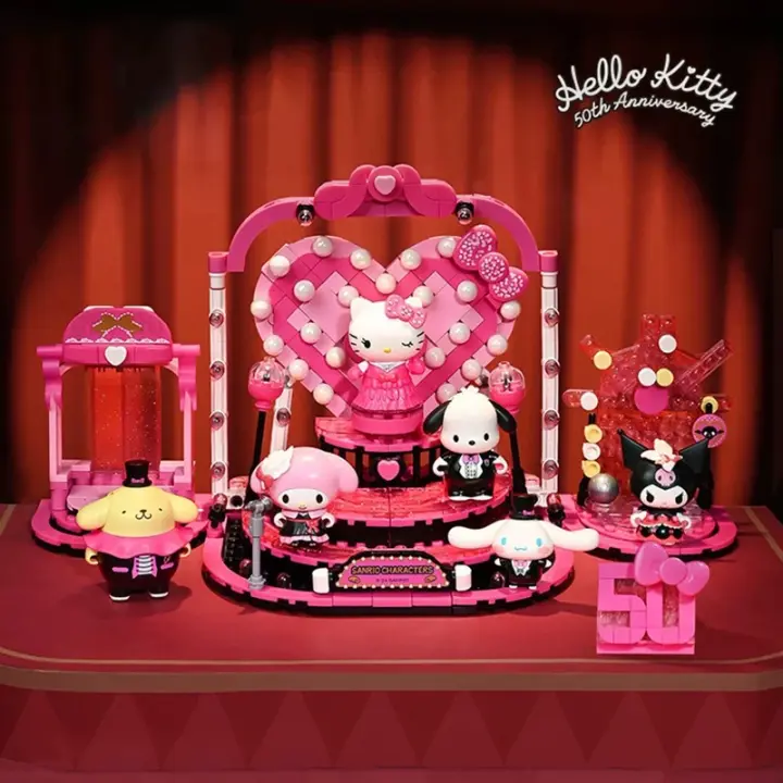 Bloques De Construcción Broadway Opera House Sanrio Hello Kitty Kuromi Pochacco Cinnamoroll Modelo Juguetes Para Niños Regalos - 1