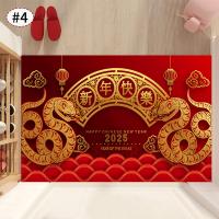 Vikama Alfombra De Entrada Roja Para Año Nuevo Serpiente Alfombra De Cocina Y Dormitorio Antideslizante De Velours Cristal Decoración Para El Hogar - details 8