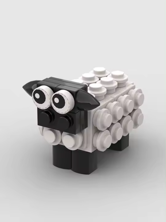 Juguetes De Bloques De Construcción Pequeños Y Creativos De Animales De Oveja Para Niños Regalos De Mascotas Dibujos Animados - 1