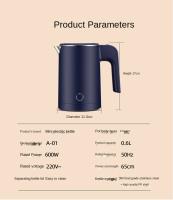 Mini Hervidor De Agua 0.6L Acero Inoxidable 304 Con Apagado Automático 600W Portátil Para Estudiantes En Dormitorio - details 12