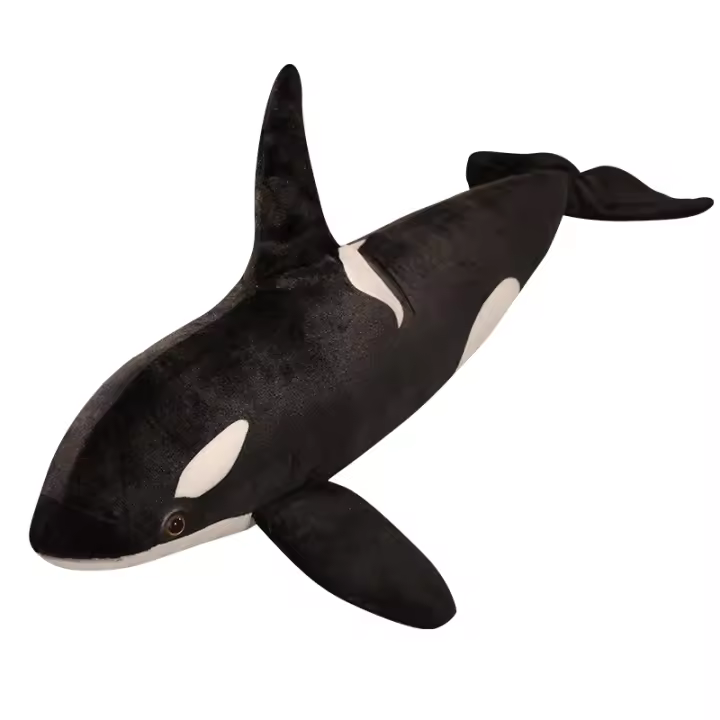 Orcinus Orca Negro Peluche Realista Delfín Asesino Muñeco De Tela Grande Ballena Oceanográfica Juguetes Para Niños Regalo De Cumpleaños - 1