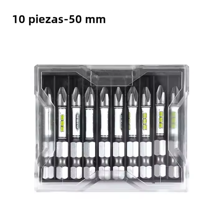 Juego De 10 Destornilladores Cruzados Antideslizantes Magnéticos Para Broca De Impacto Tamaños 65/75/100/150mm Herramienta De Reparación Doméstica - 1